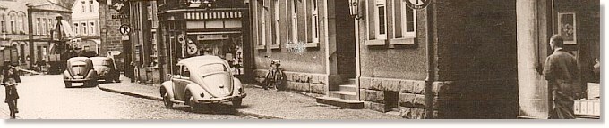 Bahnhofstraße mit Blick zum Oberen Markt - 1952 - Sammlung Suer