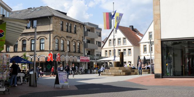 Blick aus der Bahnhofstraße auf den Oberen Markt - 18.05.2019